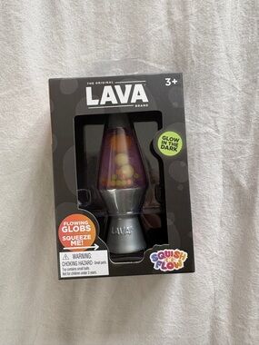 LAVA Glow-in-the-Dark Mini Lava Lamp - Purple with Yellow/Orange Globs